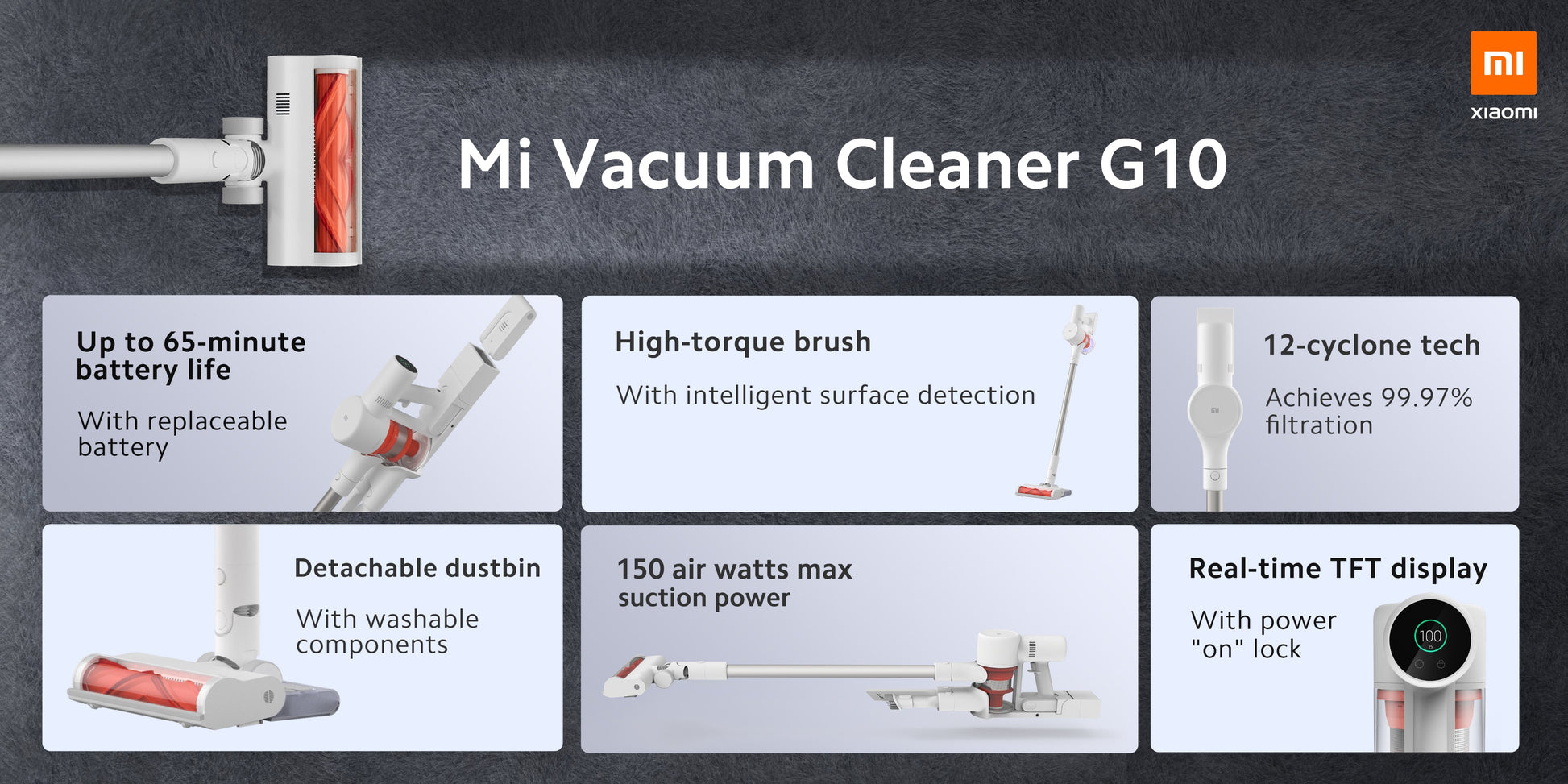 Aspiradora inalámbrica Xiaomi Mi Vacuum Cleaner G10 por 189,00